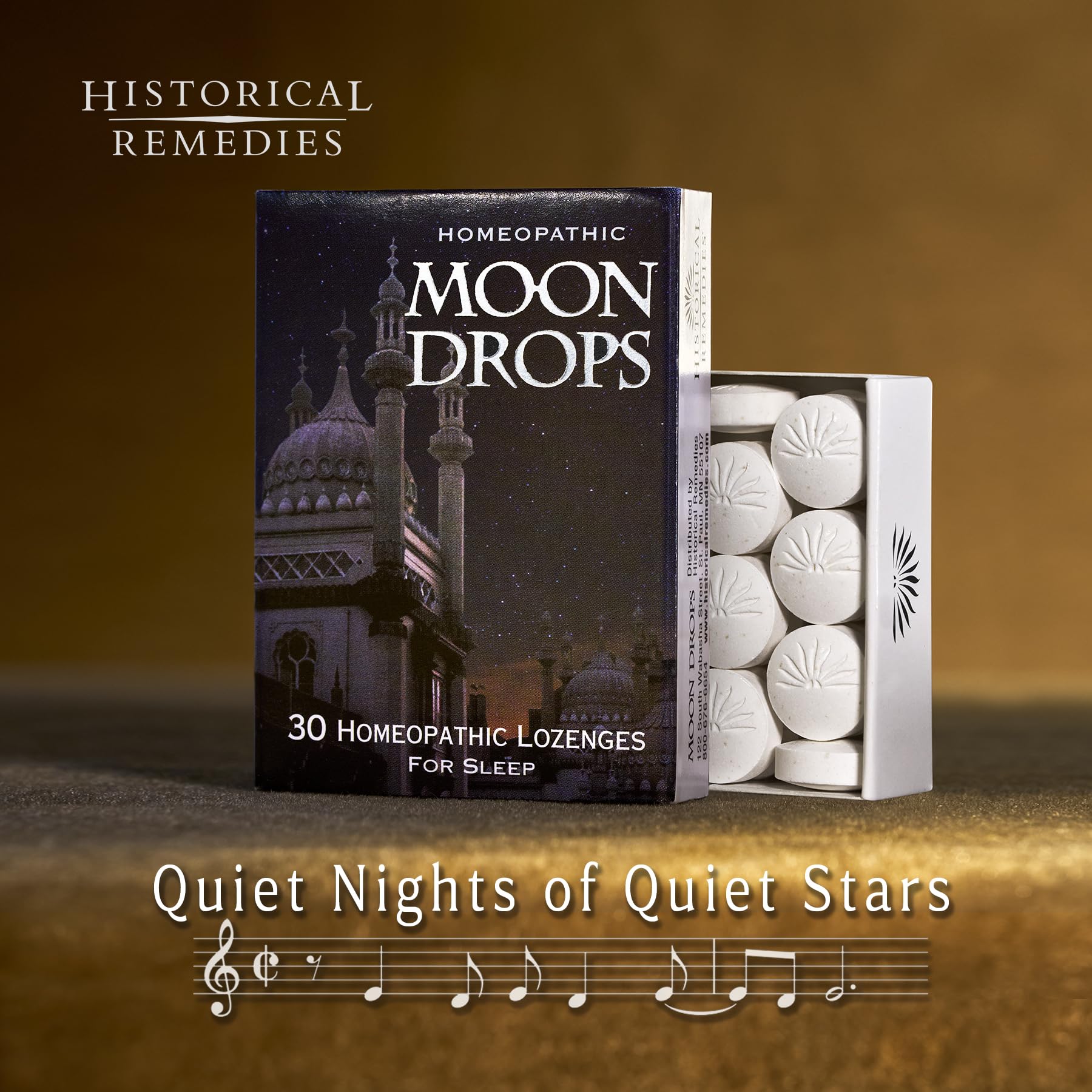 Moon Drops sabor vainilla de Historical Remedies, uso práctico para noches tranquilas