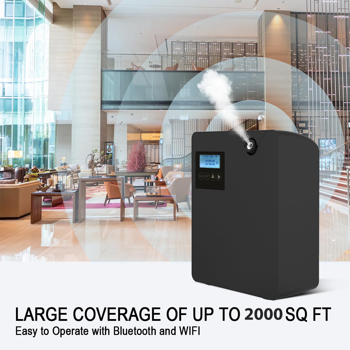 Hitish cobertura amplia hasta 2000 ft² ideal para espacios grandes.