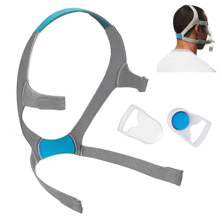 HITISPACE AirFit F20: correa de cabezal con clips para ajuste cómodo durante toda la noche.