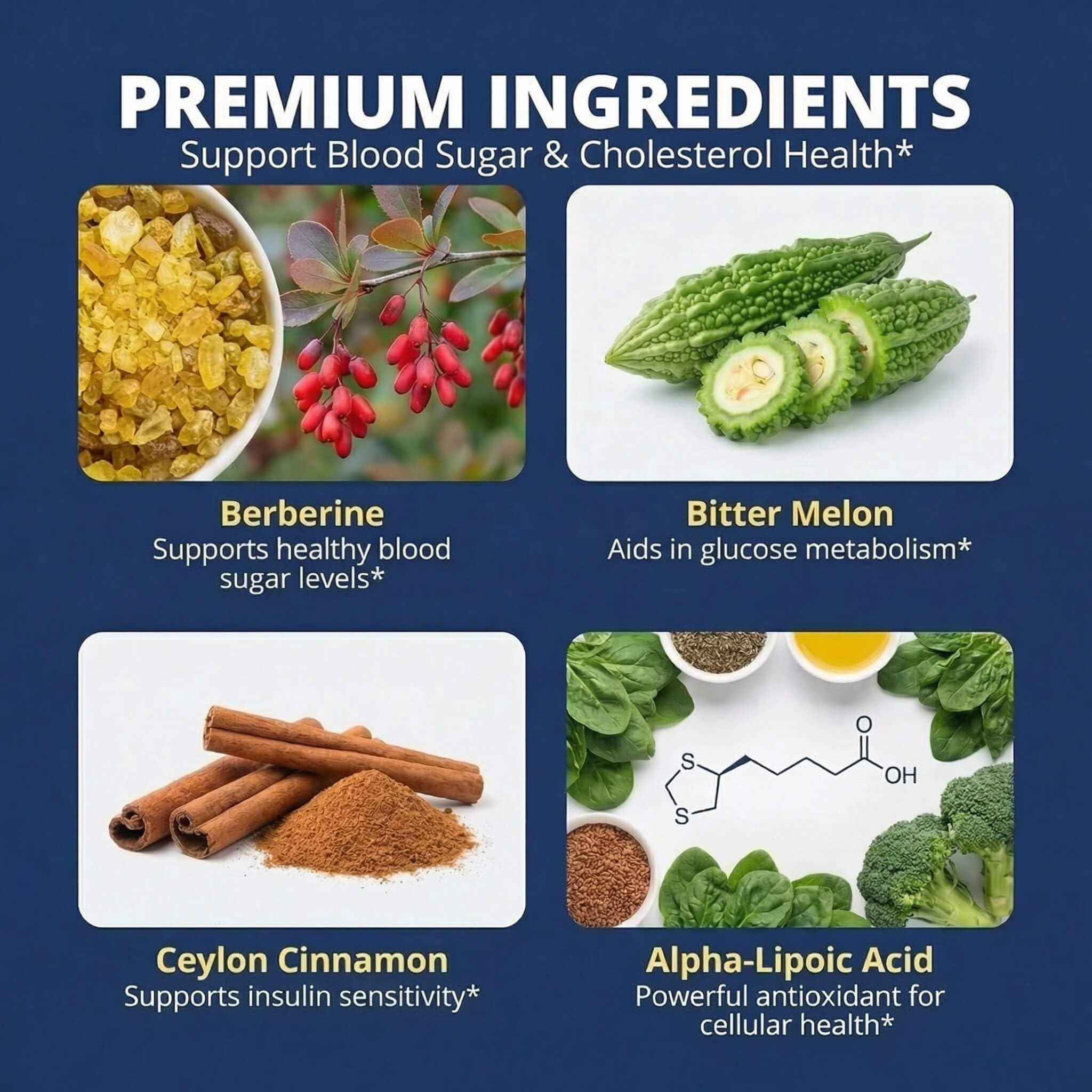 HiWell Berberina con Canela de Ceilón, etiqueta con ingredientes clave
