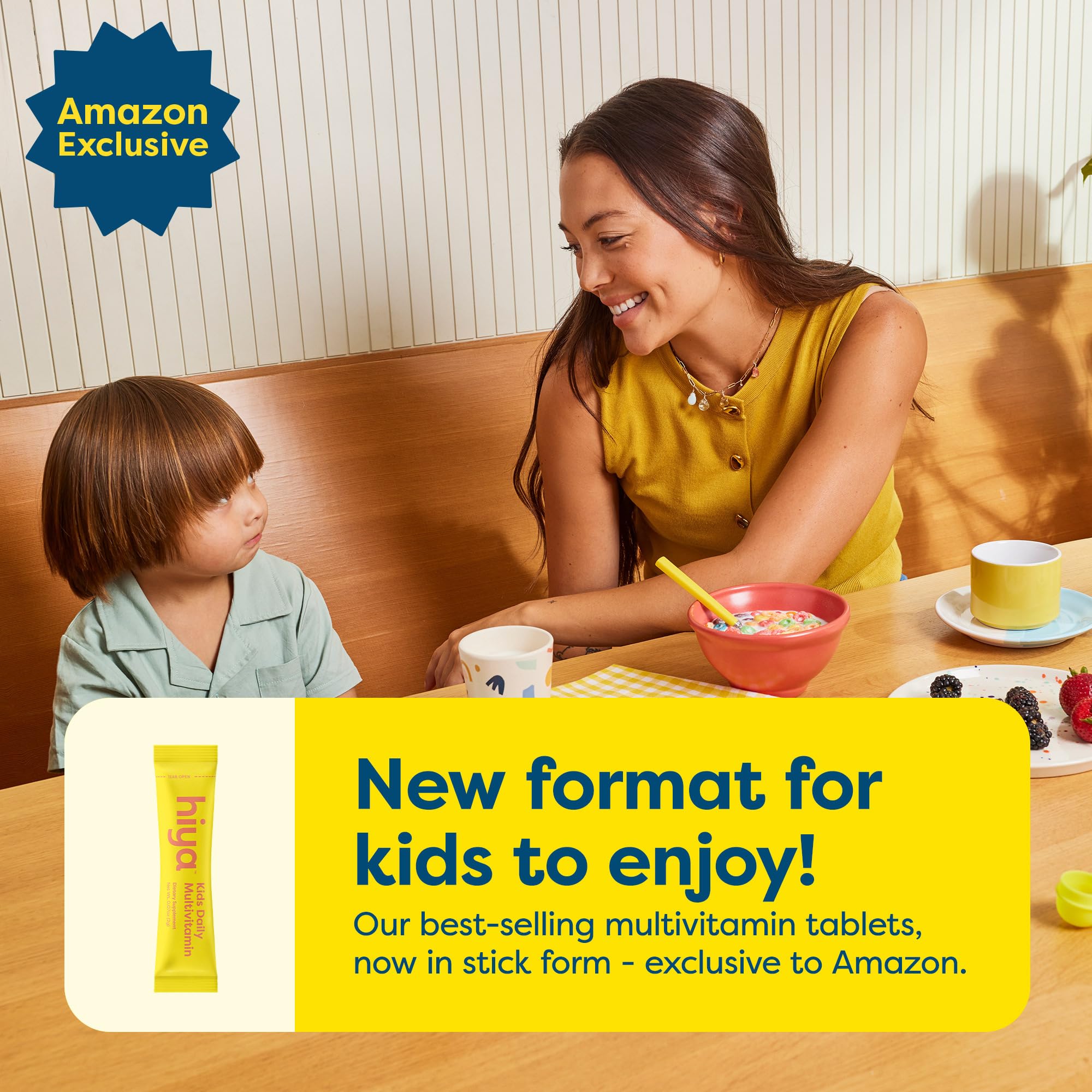Hiya Kids Multivitamin: sabor natural-fruta para un suplemento diario sin azúcar.