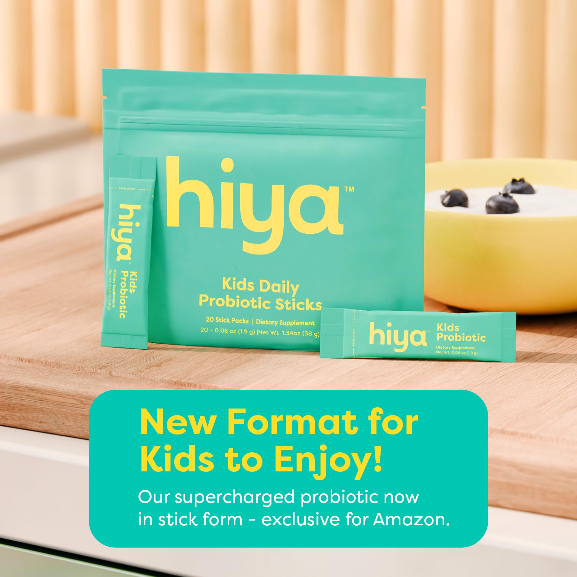 Hiya Kids Probiotic sin azúcar, opción apta para niños.