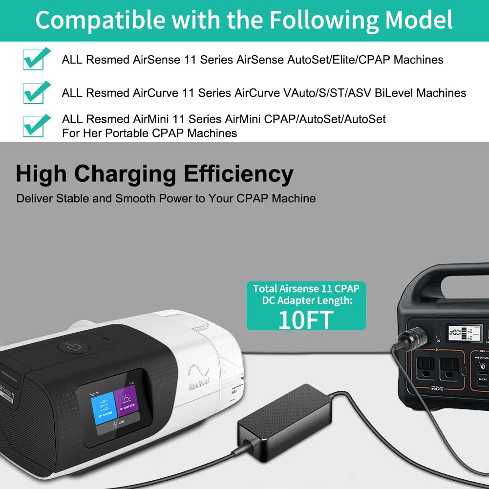 HKY adaptador DC ResMed AirSense11, compatible y seguro.