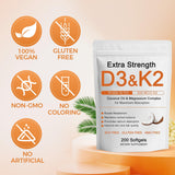 Hlonns D3 K2 Magnesio Complejo, presentación suave, fácil de tragar.