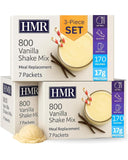 HMR 800 Shake vainilla en vaso, batido delicioso para desayuno rápido.