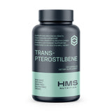 HMS Nutrition Trans-Pterostilbeno, botella de 200 mg, apoyo antioxidante para envejecimiento saludable.