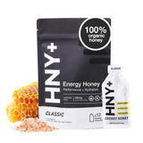 HNY+ gel energizante de miel orgánica, frente, ideal para entrenamientos intensos