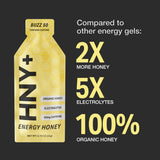 HNY+ Buzz gel portátil para entrenamientos en ruta o gym.