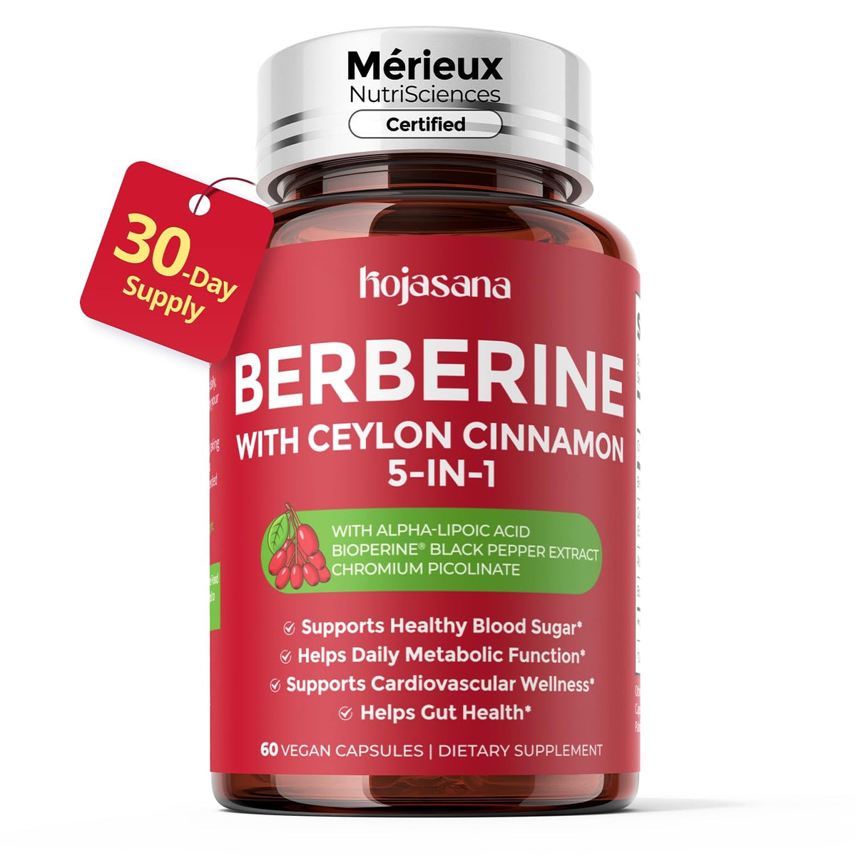 HojaSana Berberina 1600mg cápsulas, apoyo potencial para bienestar diario.