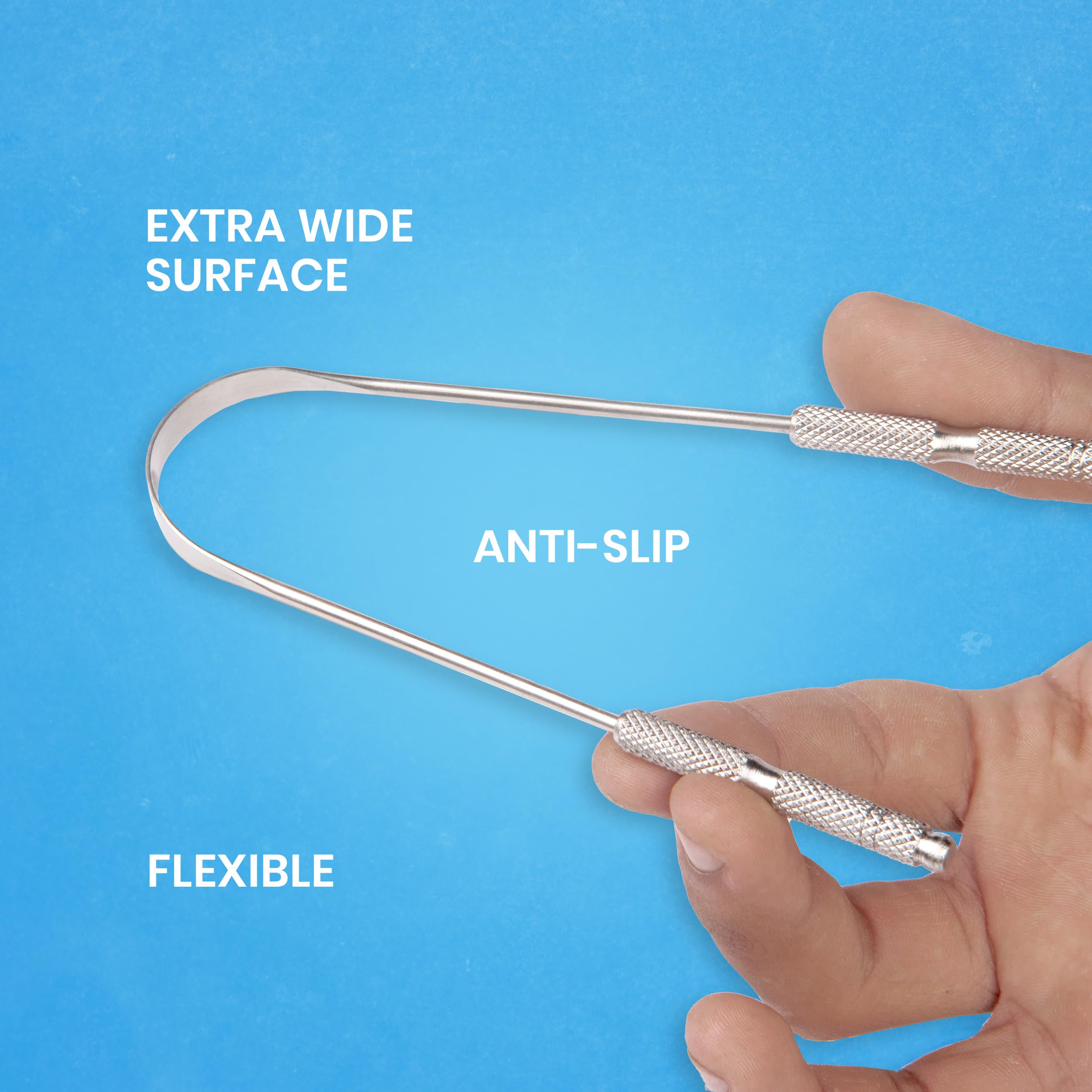 Limpia lengua HOKIN de acero resistente para cuidado fiable.