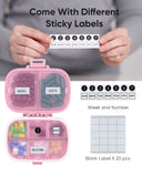 Holii organizador de pastillas con 8 compartimentos, rosa, facilita separar píldoras.