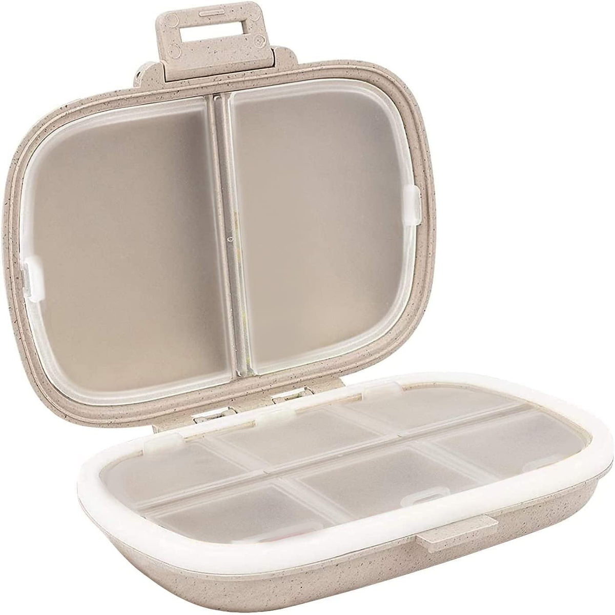Organizador Holii de píldoras para viaje, 8 compartimentos, compacto y práctico.