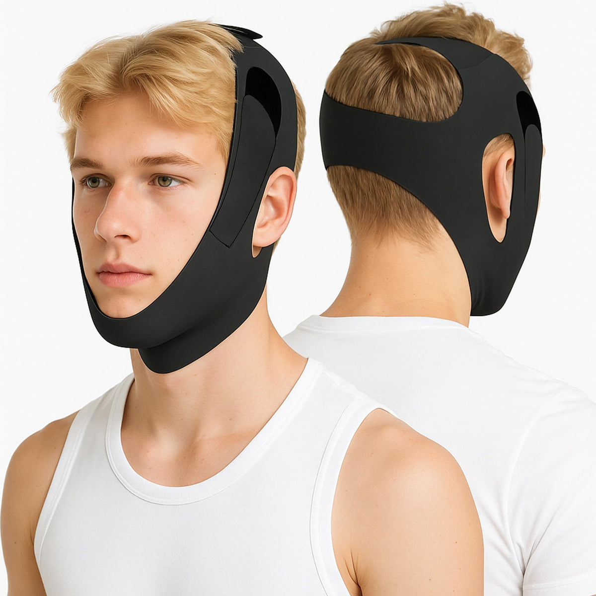 Holinee chin strap para dormir, ajuste cómodo para uso nocturno y mayor estabilidad.