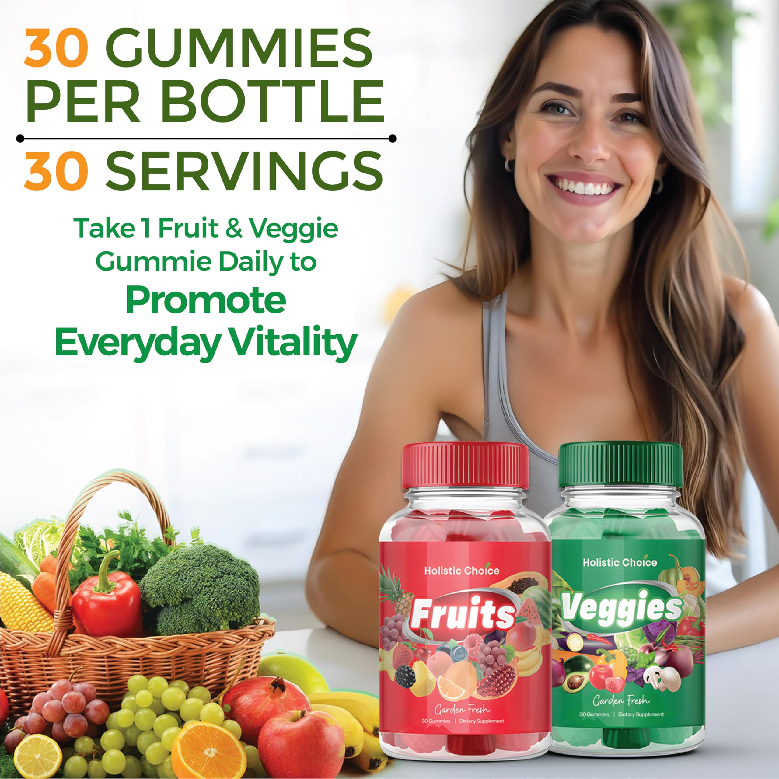 Sabores reales de frutas en las gomitas Holistic Choice