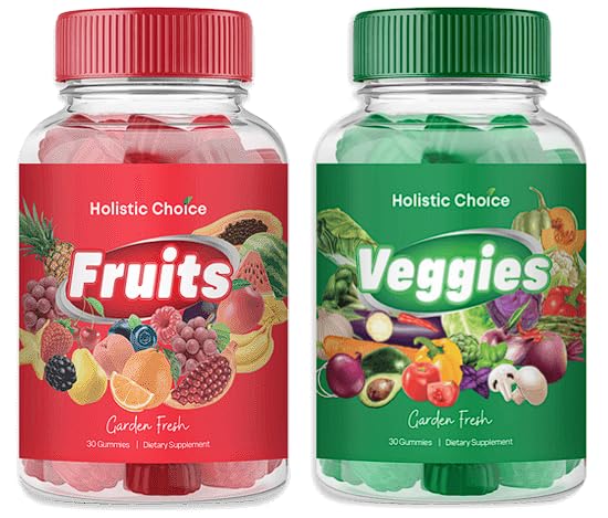 Gomitas de verduras Holistic Choice en frasco para nutrición diaria