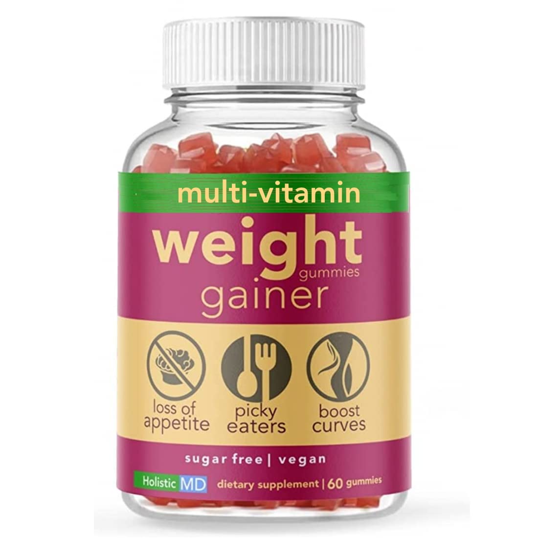 Holistic MD Gomitas Ganadoras envase cómodo para uso diario.