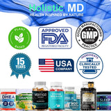 Holistic MD Litio Orotate: etiqueta sin transgénicos y gluten para dietas veganas.