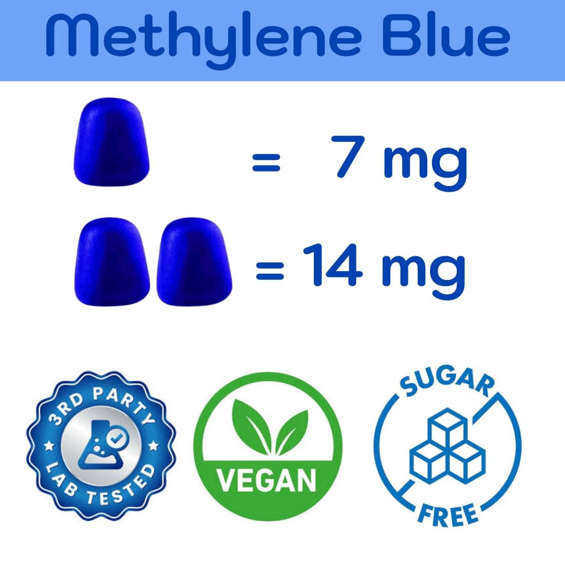 Holistic MD Metileno Azul botella 14 mg, opción de dosis diaria
