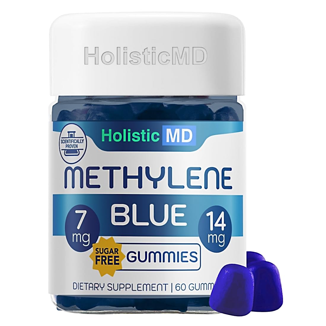 Holistic MD Metileno Azul botella 7 mg, dosis diaria disponible para uso rutinario