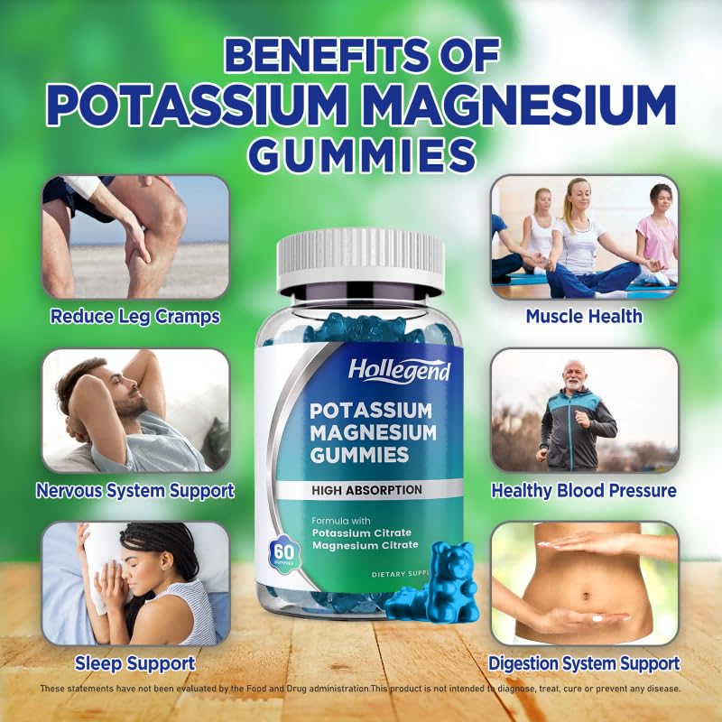 Gomitas HOLLEGEND potasio magnesio sabor arándano para ingesta agradable