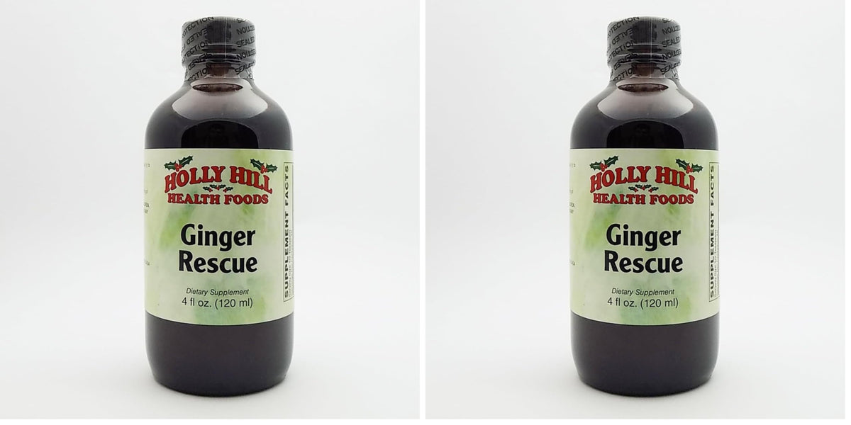 Holly Hill Jarabe de Jengibre Rescue, botella frontal para bebidas