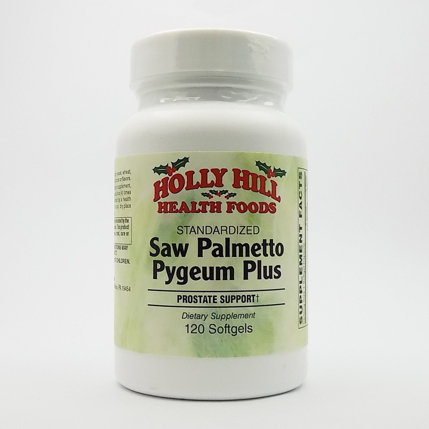 Holly Hill Health Foods Saw Palmetto Pygeum Plus, cápsulas blandas, posible apoyo a la salud prostática diaria