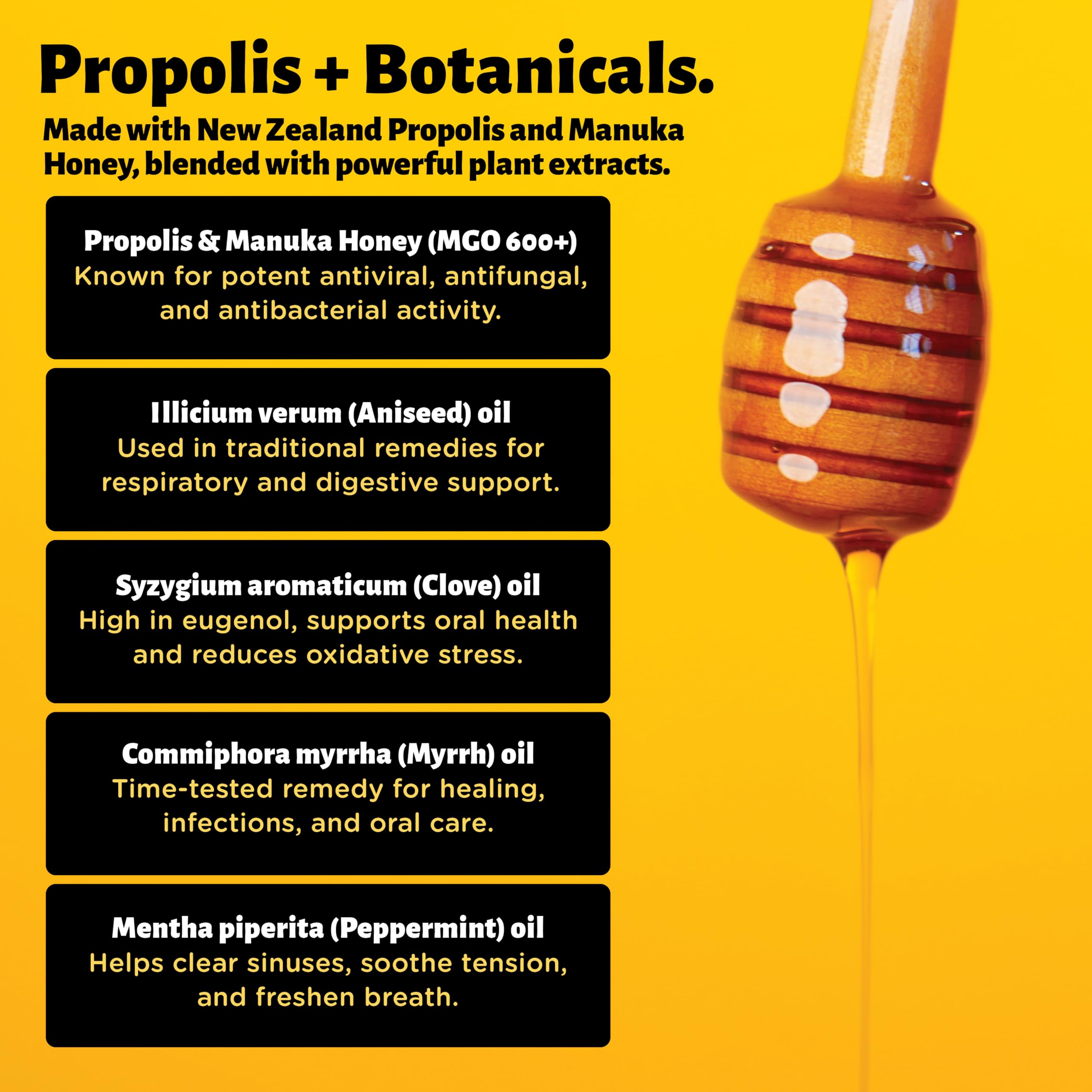 Holy Cow Health Propolis Manuka aplicacion-boca en spray para uso diario