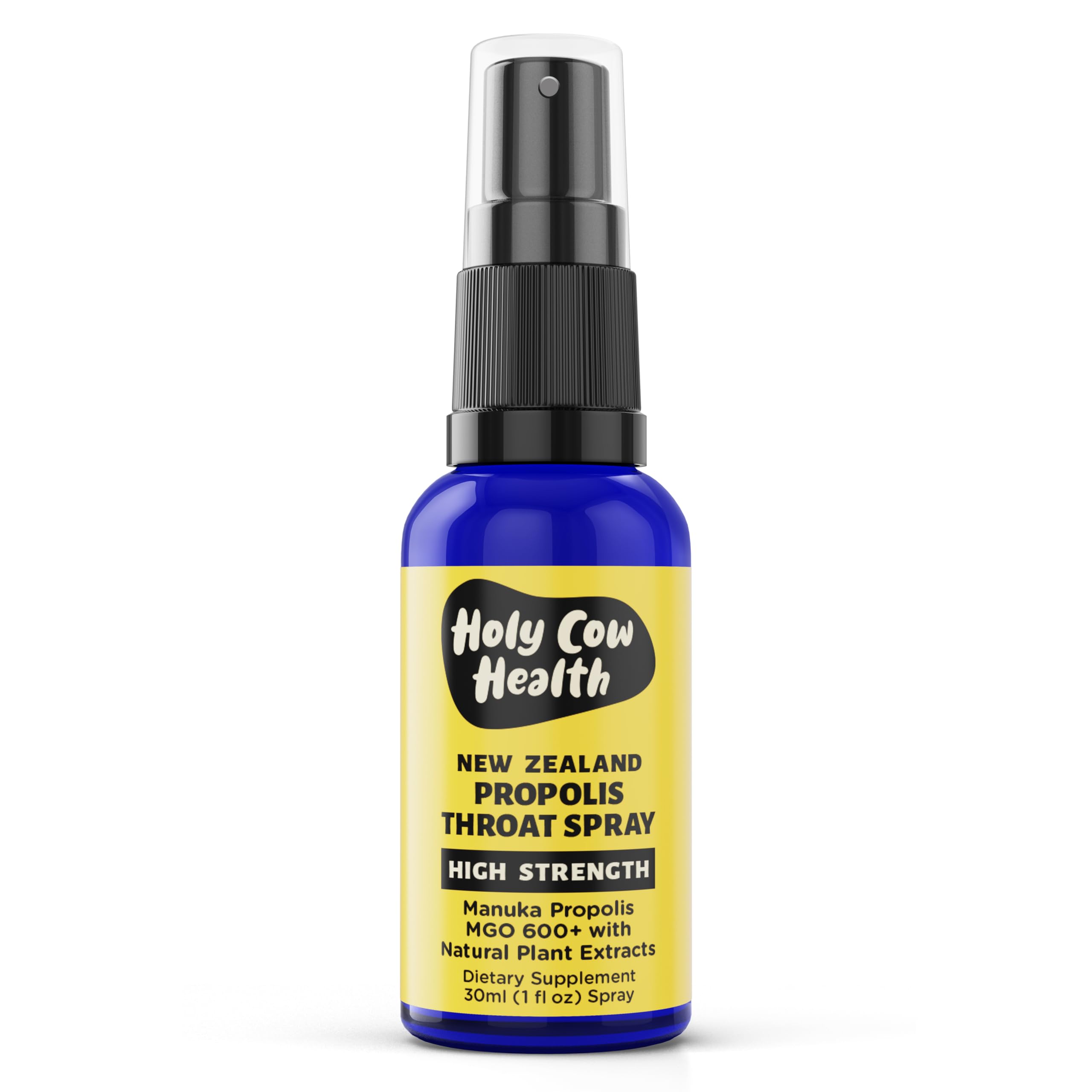 Holy Cow Health Propolis Manuka frasco-aplicacion para alivio suave de garganta