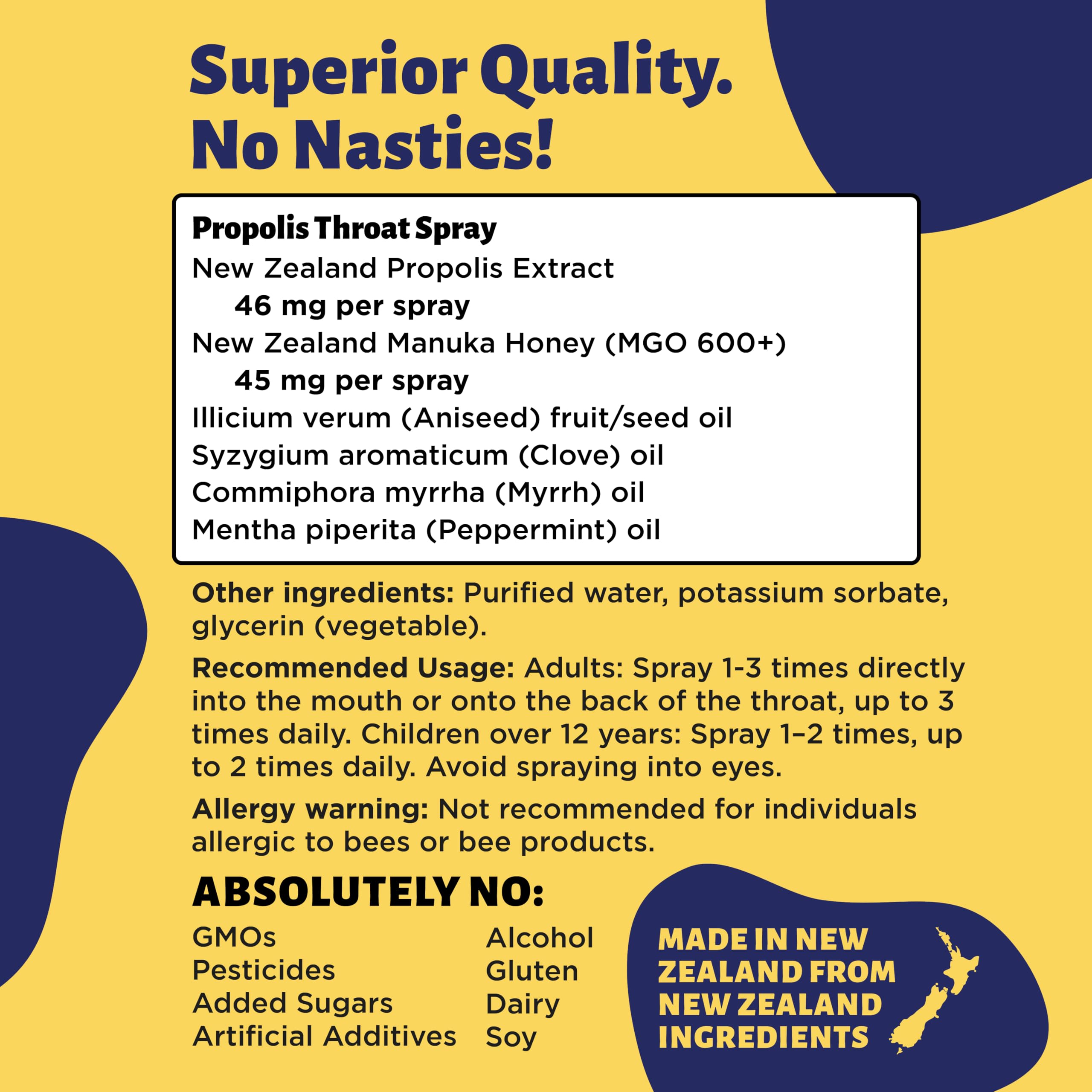 Holy Cow Health Propolis Manuka origen-nueva-zelanda garantiza ingredientes naturales