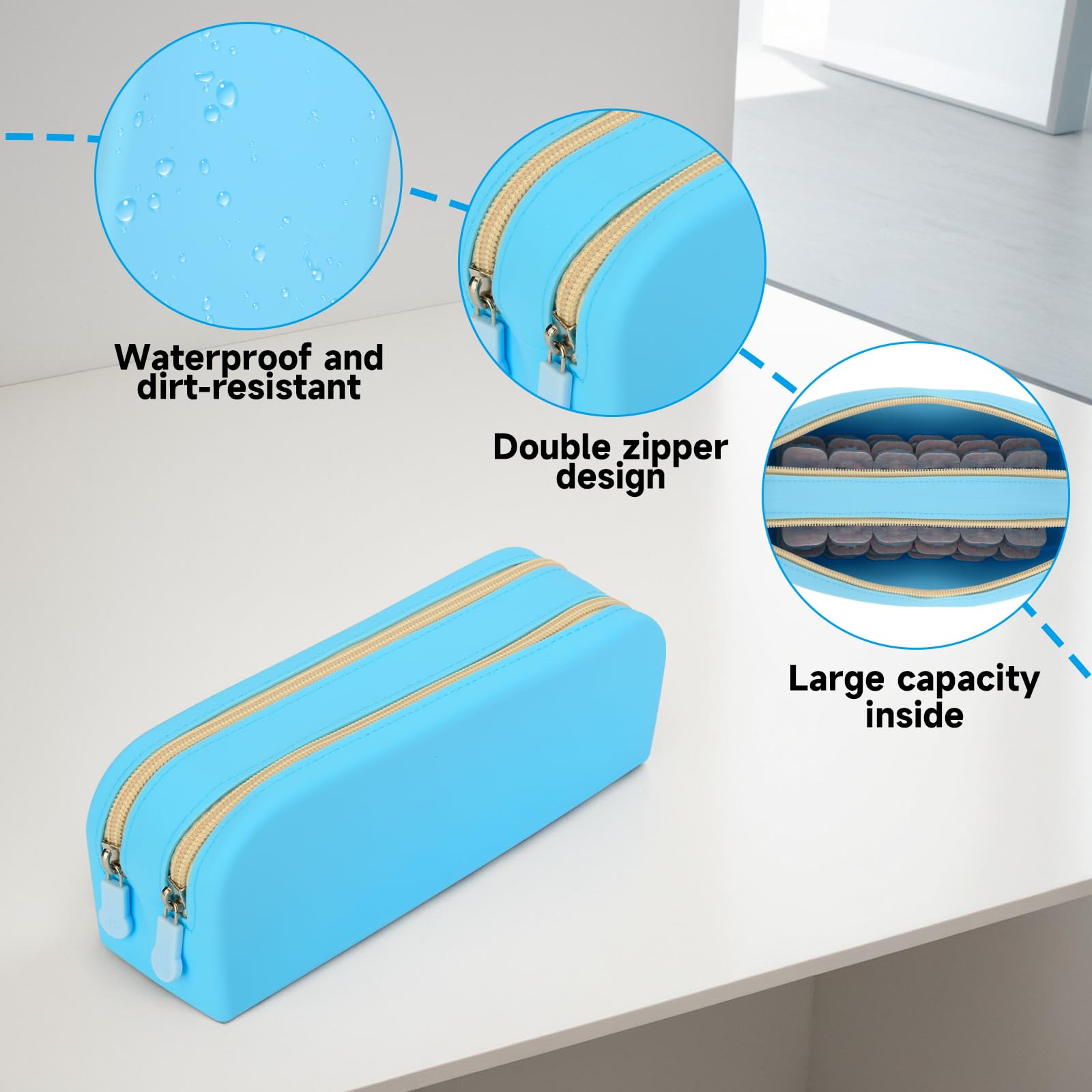Homakover estuche de silicona con cremallera, protección segura para tus lentes