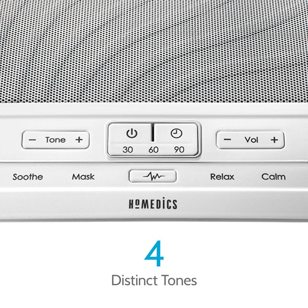 HoMedics Deep Sleep I, panel de controles, personaliza tonos y volumen para adaptarse a tu habitación