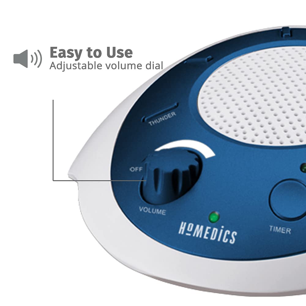Homedics SoundSleep adaptador-pared incluido garantiza uso inmediato sin baterías.