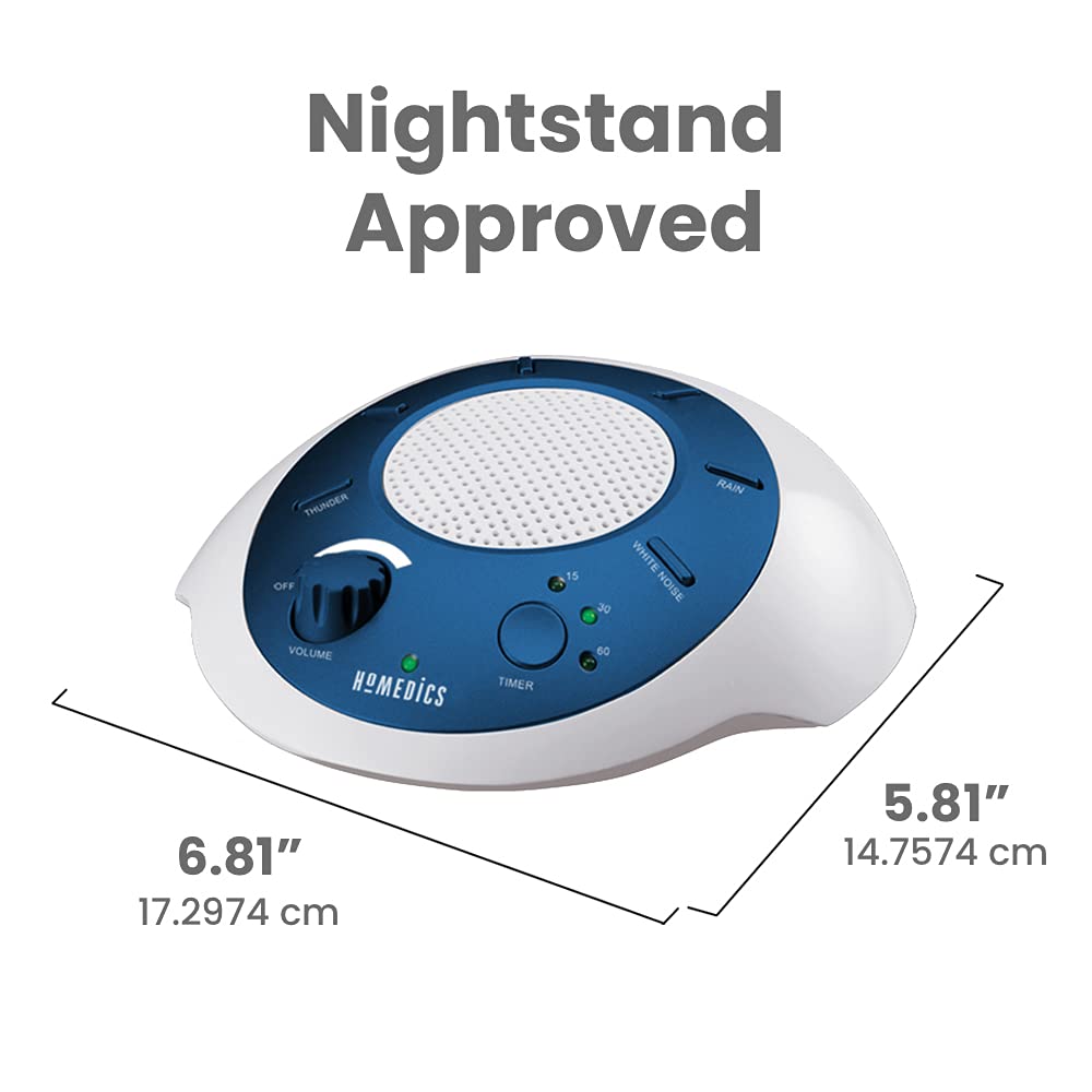 Homedics SoundSleep diseño-compacto-para-viaje cabe en bolsa y ofrece descanso móvil.