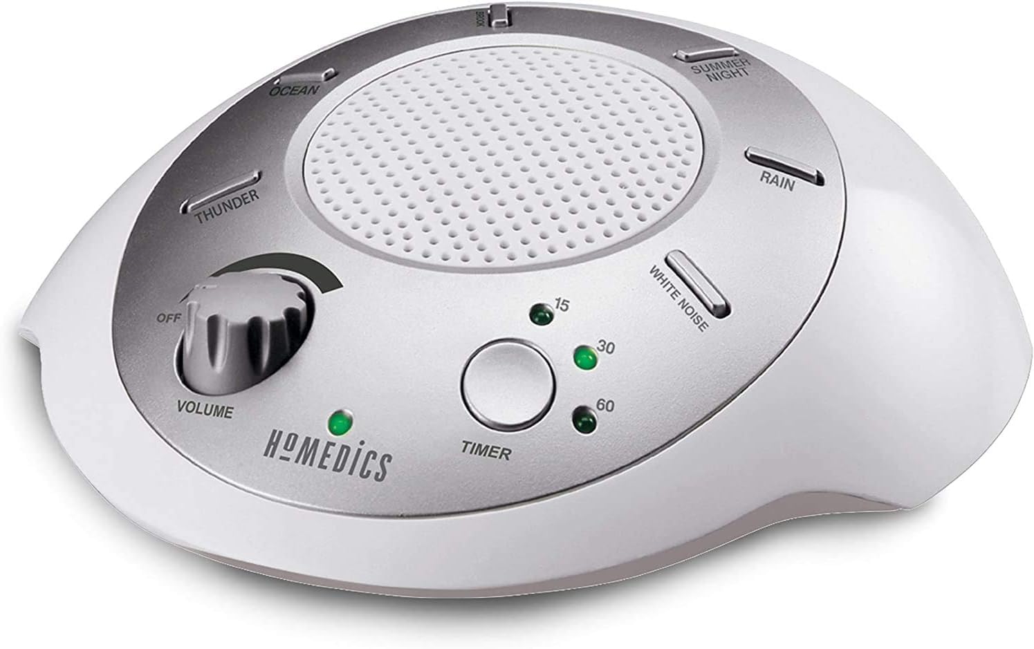 Homedics SoundSleep, máquina de ruido blanco portátil para dormir mejor en casa o viaje.