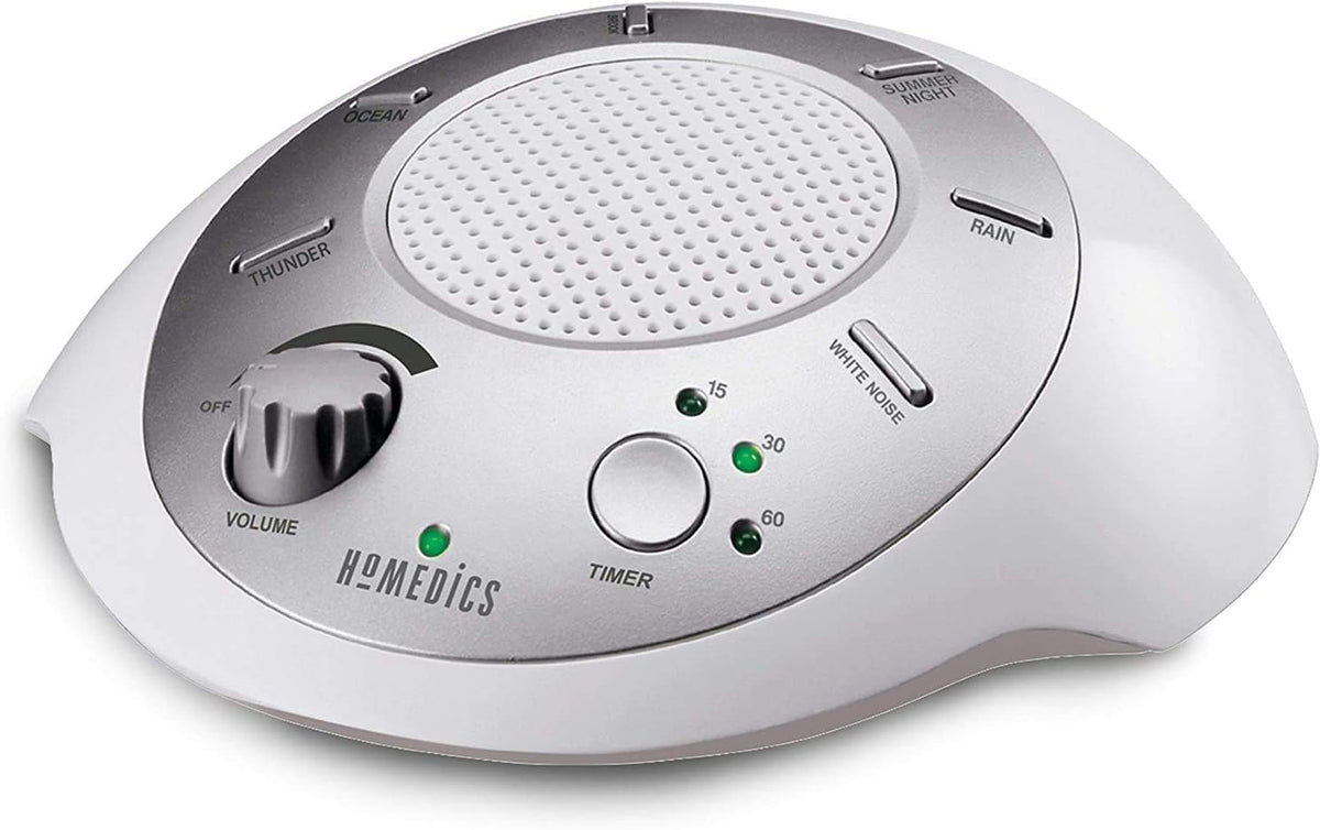 Homedics SoundSleep, máquina de ruido blanco portátil para dormir mejor en casa o viaje.