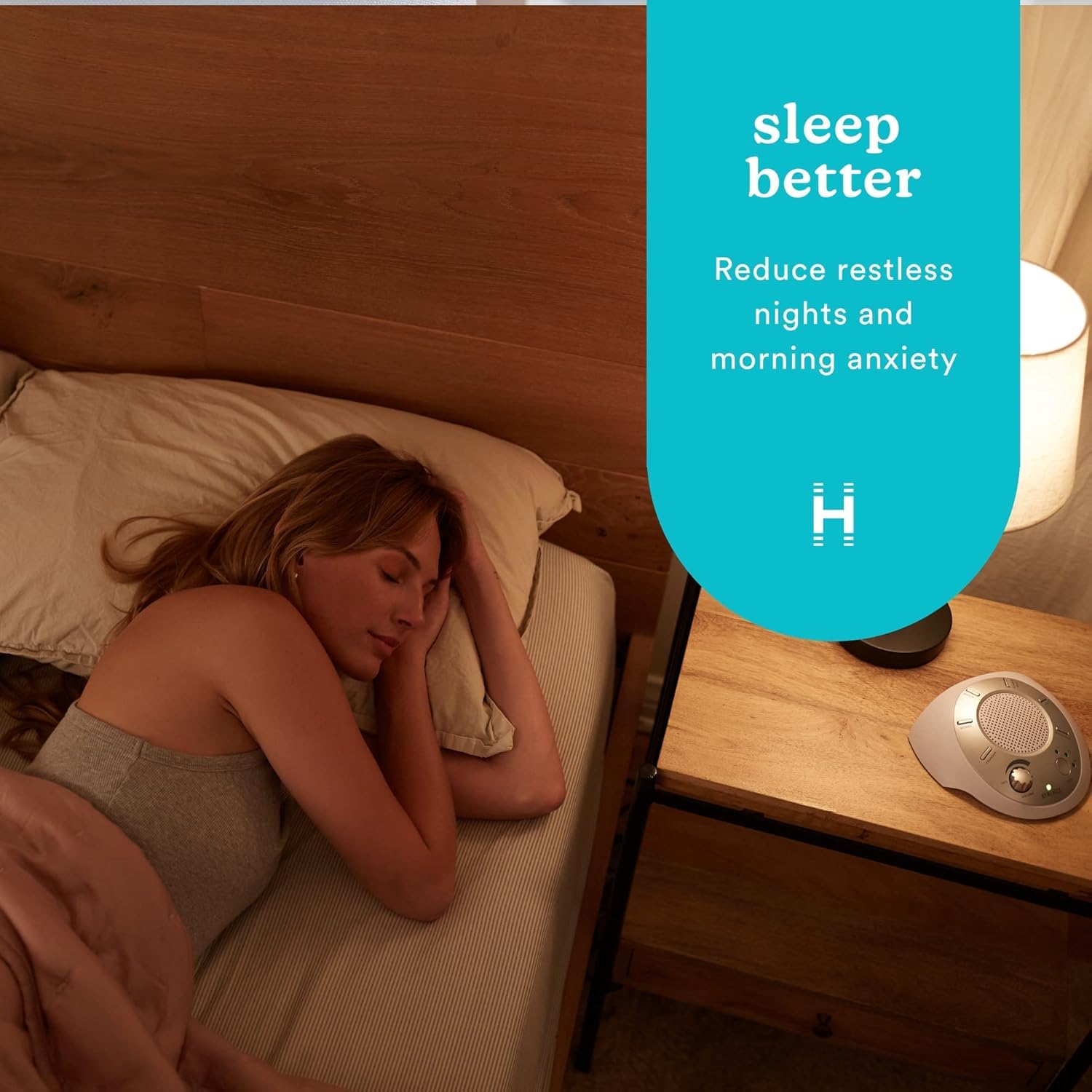 Homedics SoundSleep con seis sonidos relajantes para ambiente nocturno.