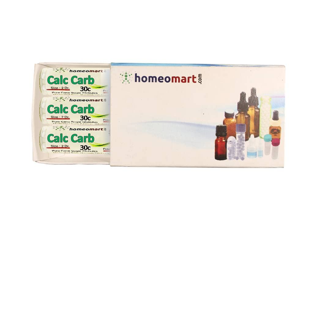 Homeomart Calcarea Carbonica pellets en empaque de viales para uso diario.
