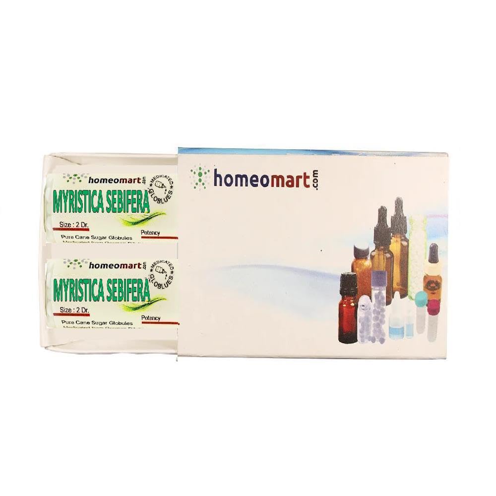 Homeomart Myristica Sebifera: perlas homeopáticas en frascos, uso diario práctico