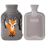 HomeTop bolsa de agua caliente con funda de zorro, calor suave para noches frías