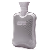 HomeTop botella caliente clásica gris, vista frontal, ideal para calentar manos.