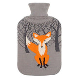 HomeTop funda de punto con diseño de zorro gris, tacto suave