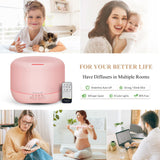 Homeweeks difusor rosa genera niebla suave para humidificar la habitación