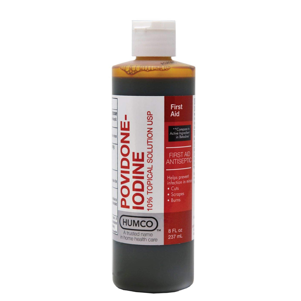 HOMKO Povidona Yodo 10% en botella de 16 oz para primeros auxilios.