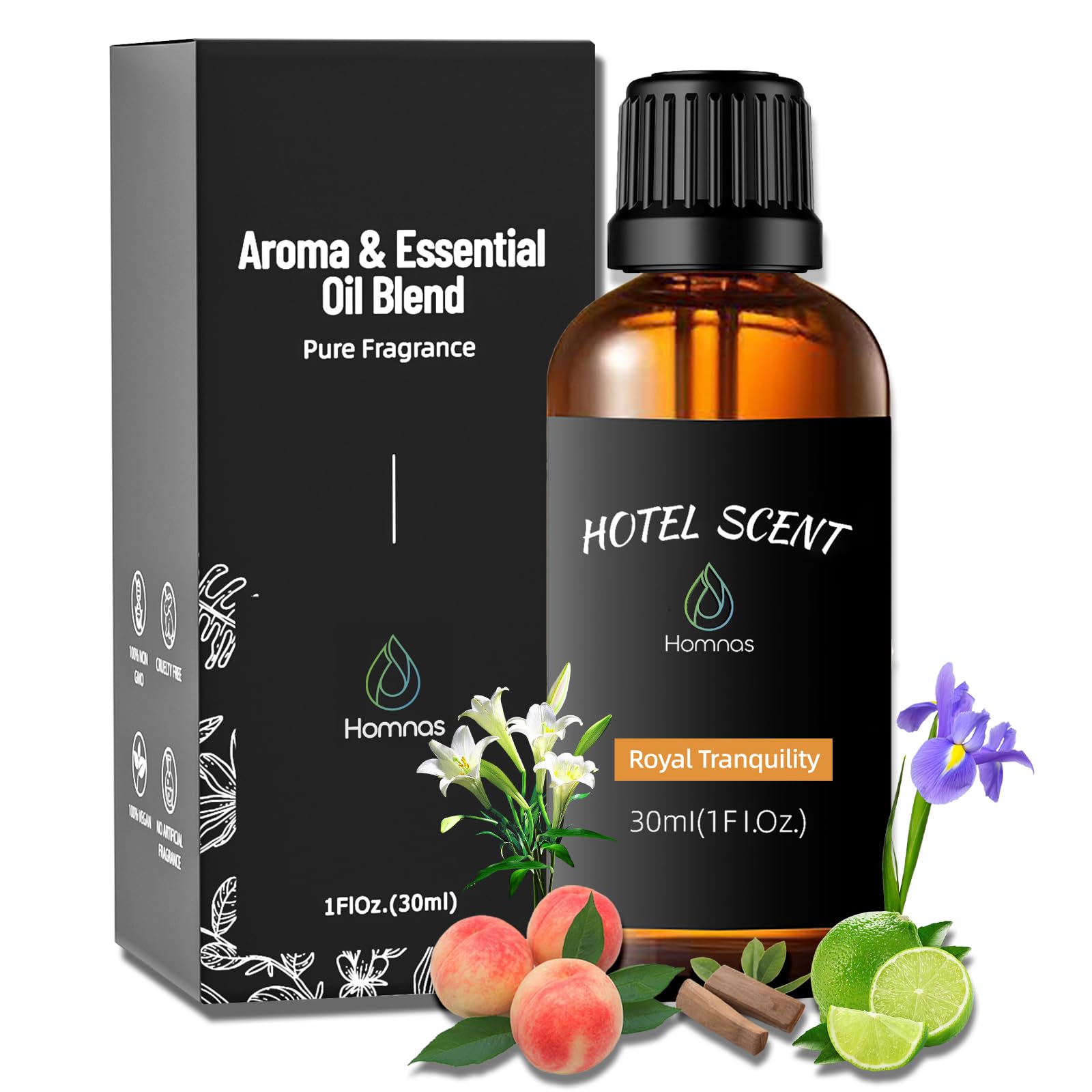 Homnas Royal Tranquility: botella-difusor para un ambiente lujoso y duradero.