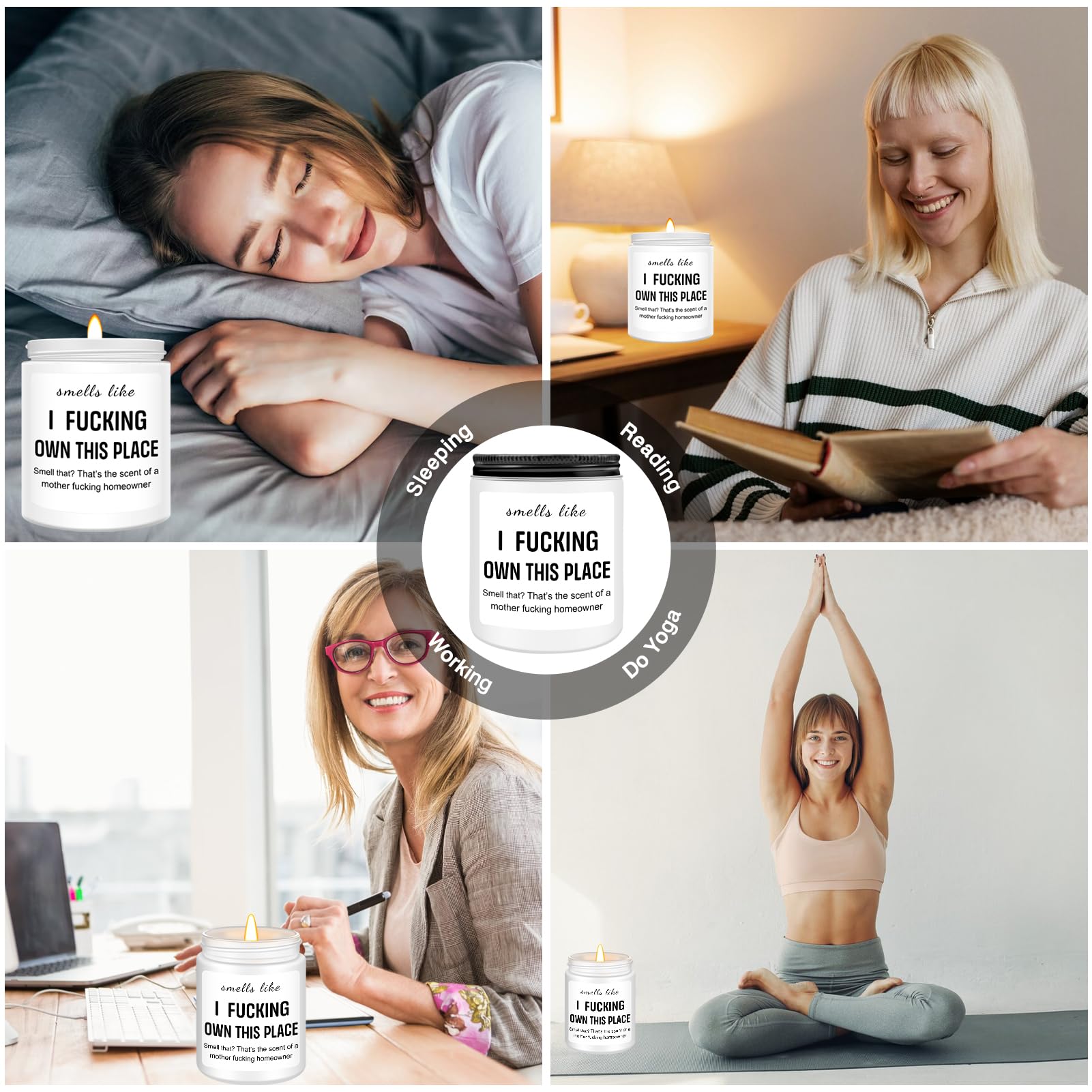 Vela Homsolver lavanda aromaterapia suave, ayuda a relajarte después del traslado.