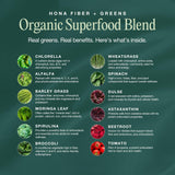 Cuchara medidora de Hona Fiber + Greens lista para la dosis diaria