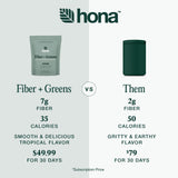 Mezcla de superfoods de Hona Fiber + Greens en polvo