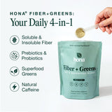 Prebióticos y probióticos de Hona Fiber + Greens para digestión