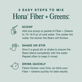 Rutina diaria con Hona Fiber + Greens en preparación rápida