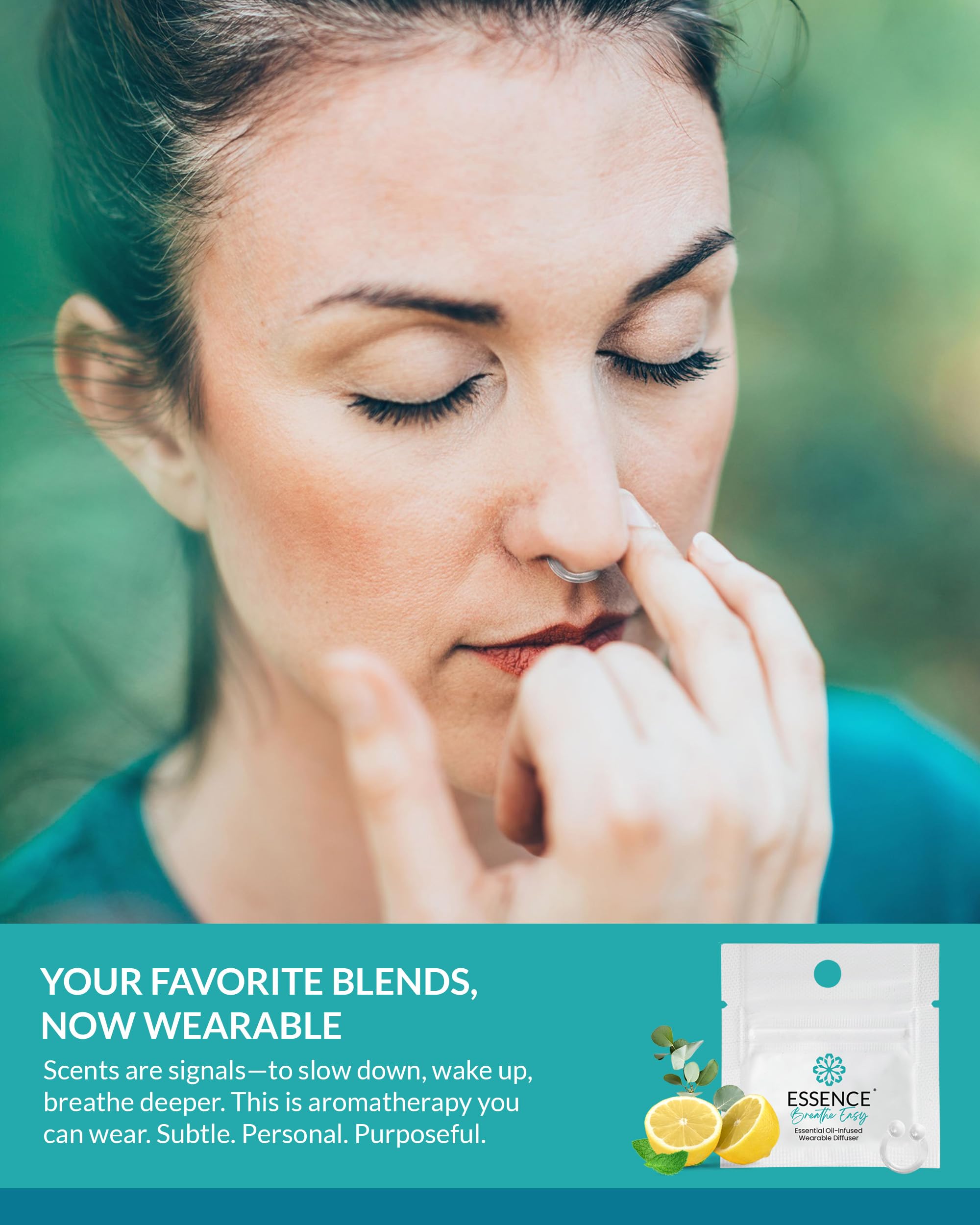 HONÉ Essence anillo nasal: inhalación fresca para concentración en el trabajo.